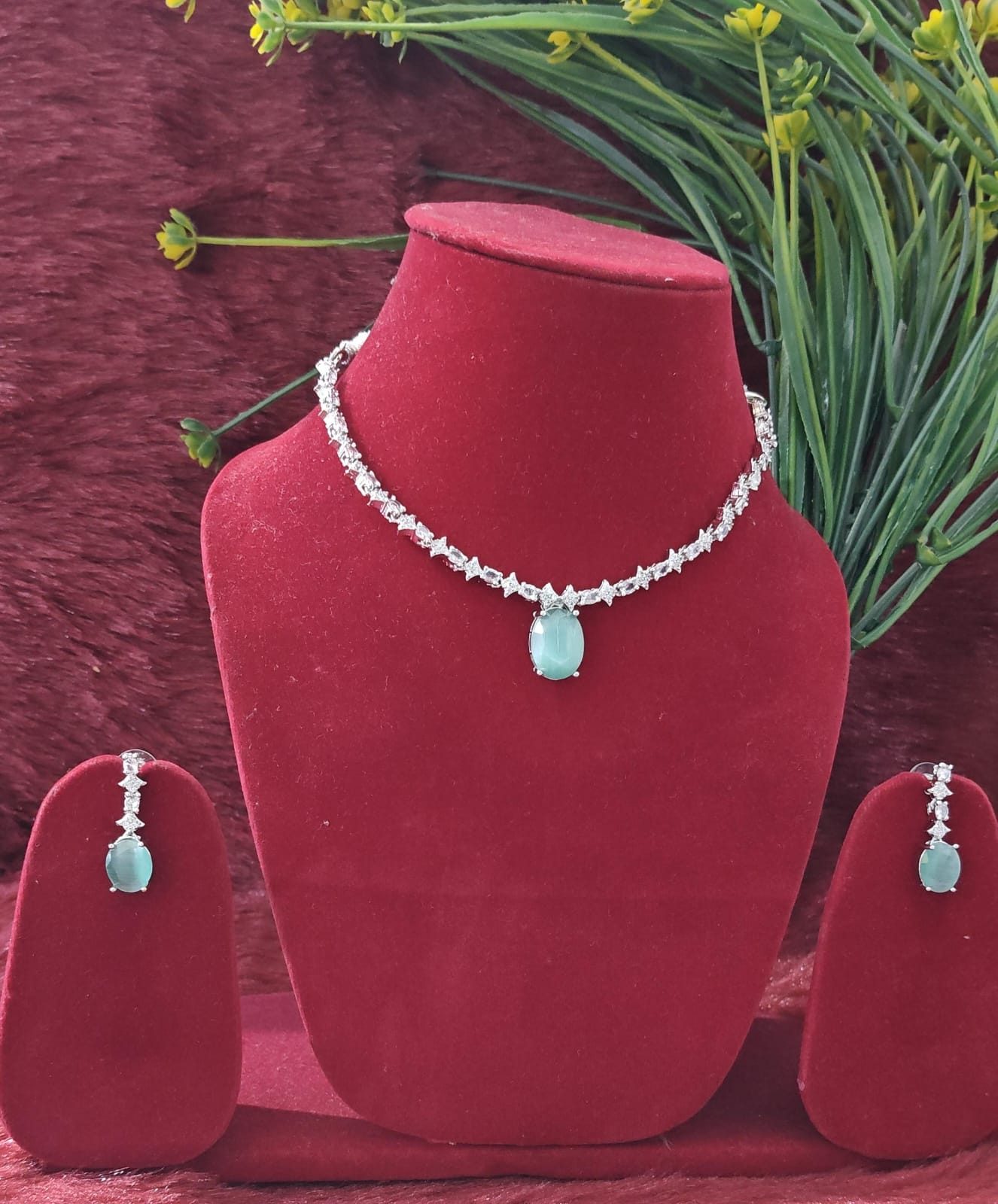 Elegant American Diamond (AD) Necklace with Earring (buy 2 get 1)