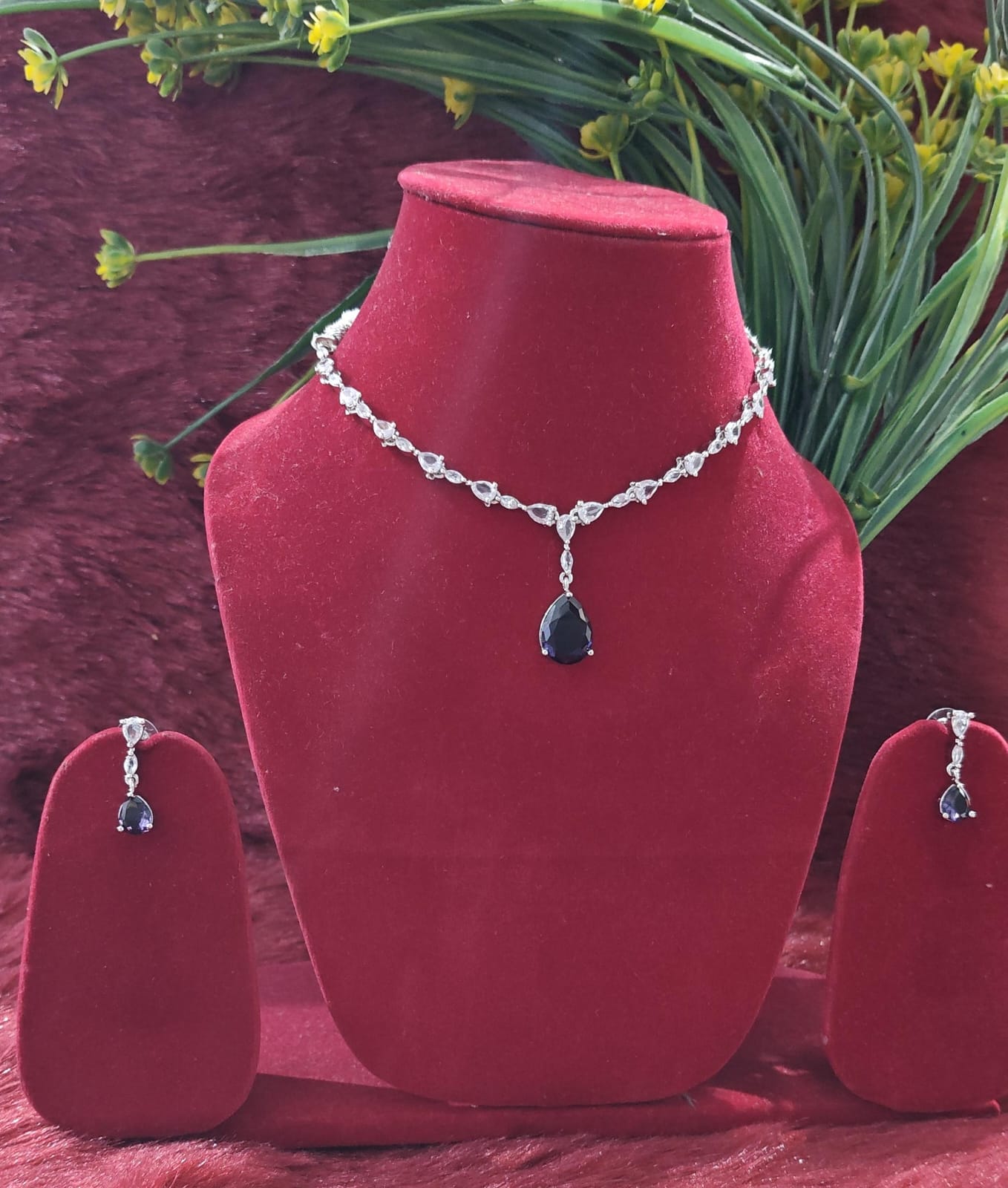 Elegant American Diamond (AD) Necklace with Earring (buy 2 get 1)