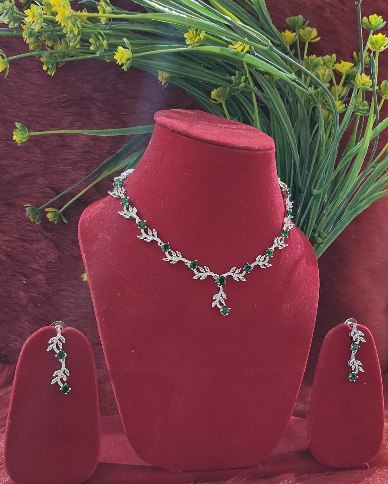 Elegant American Diamond (AD) Necklace with Earring (buy 2 get 1)